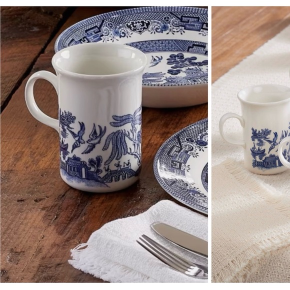 Vintage antique Blue Willow Churchill England Asian blue coffee